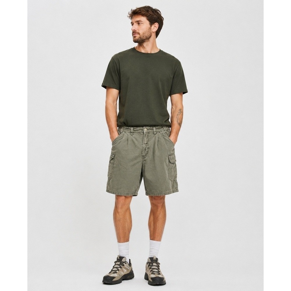Columbia‎ Hiking Cargo Shorts Mens 32 Green Cotton Flat Front Pockets Gorpcore